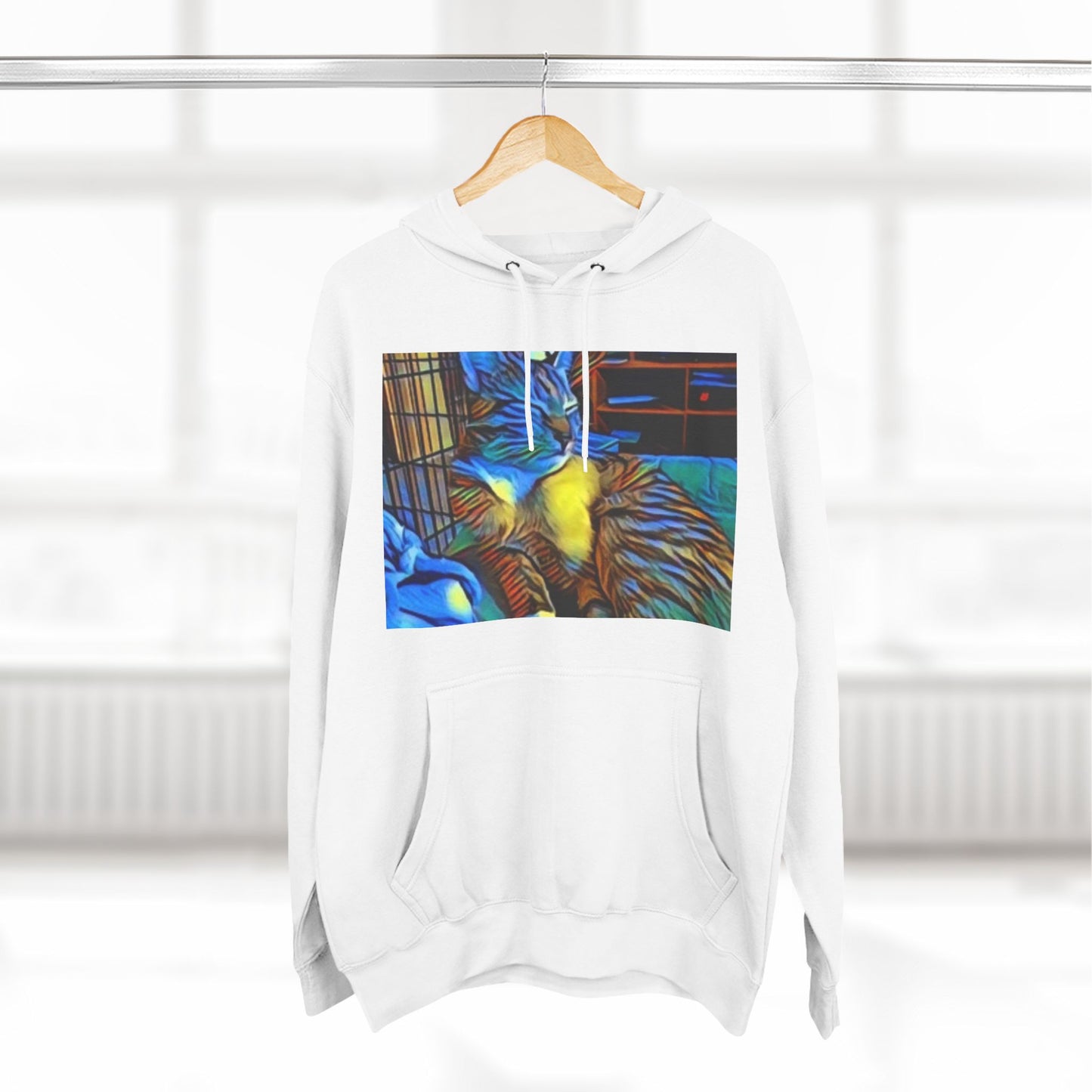 Colorful Cat Fleece Hoodie - Cozy & Stylish for Cat Lovers