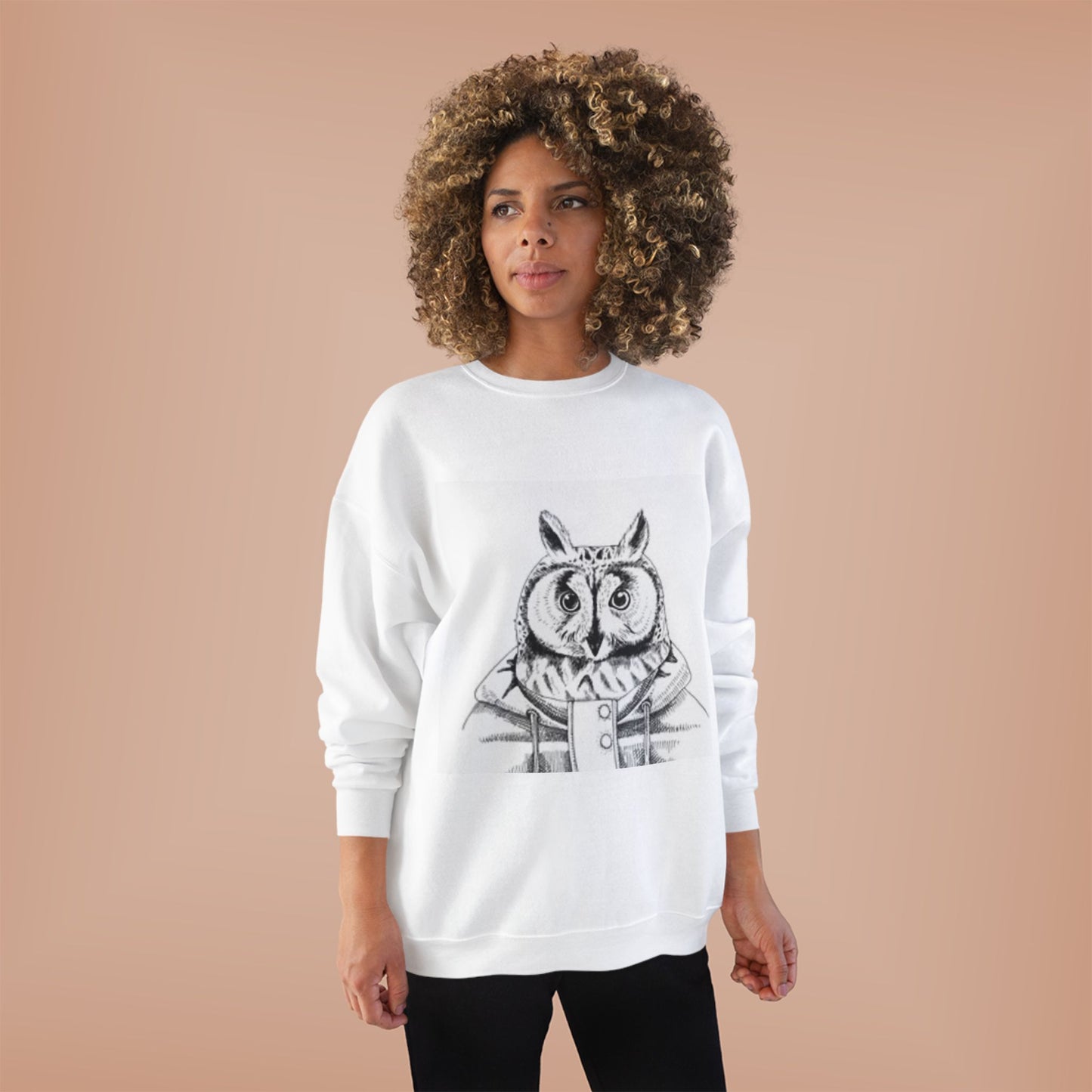 Whimsical Owl Eco-Friendly Crewneck Sweatshirt - Unisex