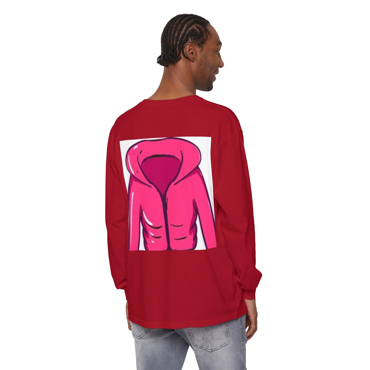 Unisex Garment-Dyed Long Sleeve T-Shirt - Cute Hoodie Print for Casual Wear