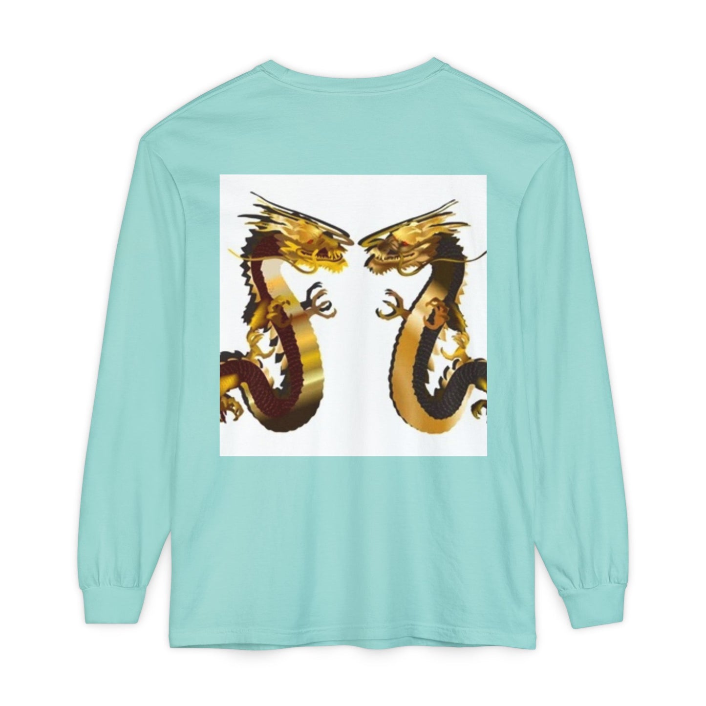 Dragon Duel Unisex Long Sleeve T-Shirt - Garment-Dyed Art Tee