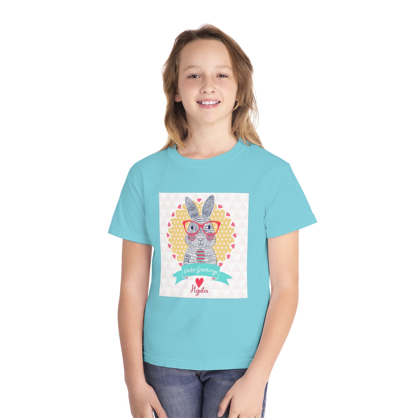 Youth Easter Bunny Tee - 'Easter Greetings' Design