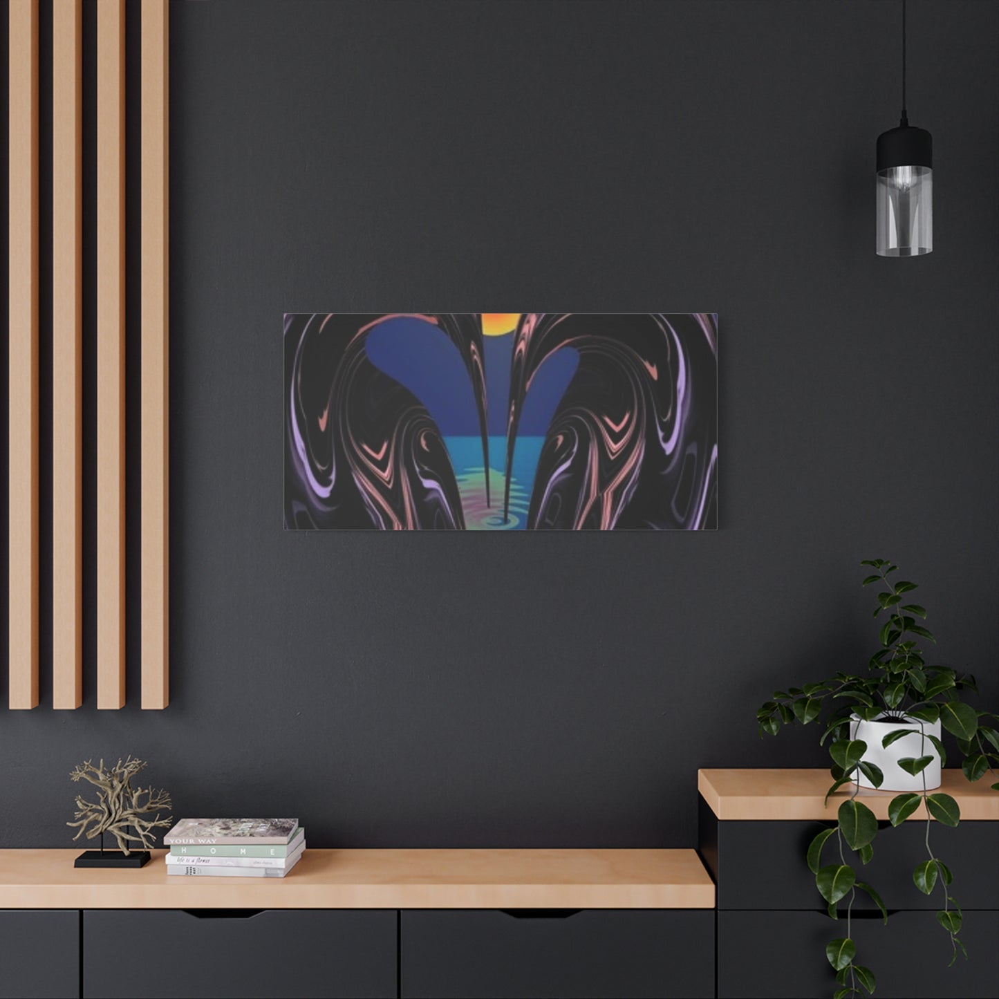Romantic Abstract Canvas Art - Heart-Shaped Design for Home Decor