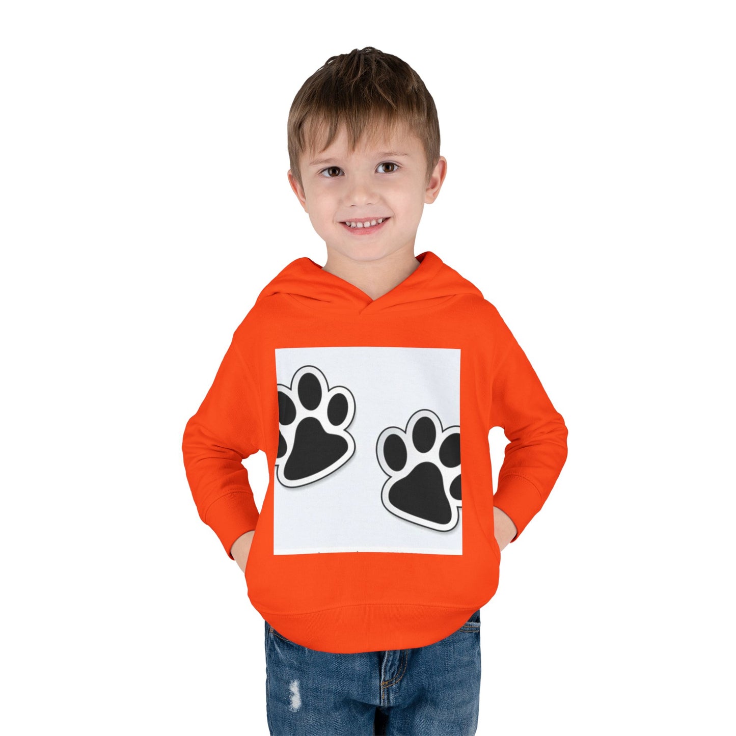 Wildlife Pattern Toddler Pullover Fleece Hoodie - Playful Animal Design for Kids