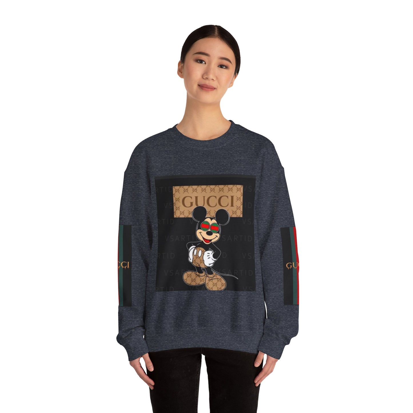 Gucci-Inspired Mickey Mouse Unisex Heavy Blend™ Crewneck Sweatshirt