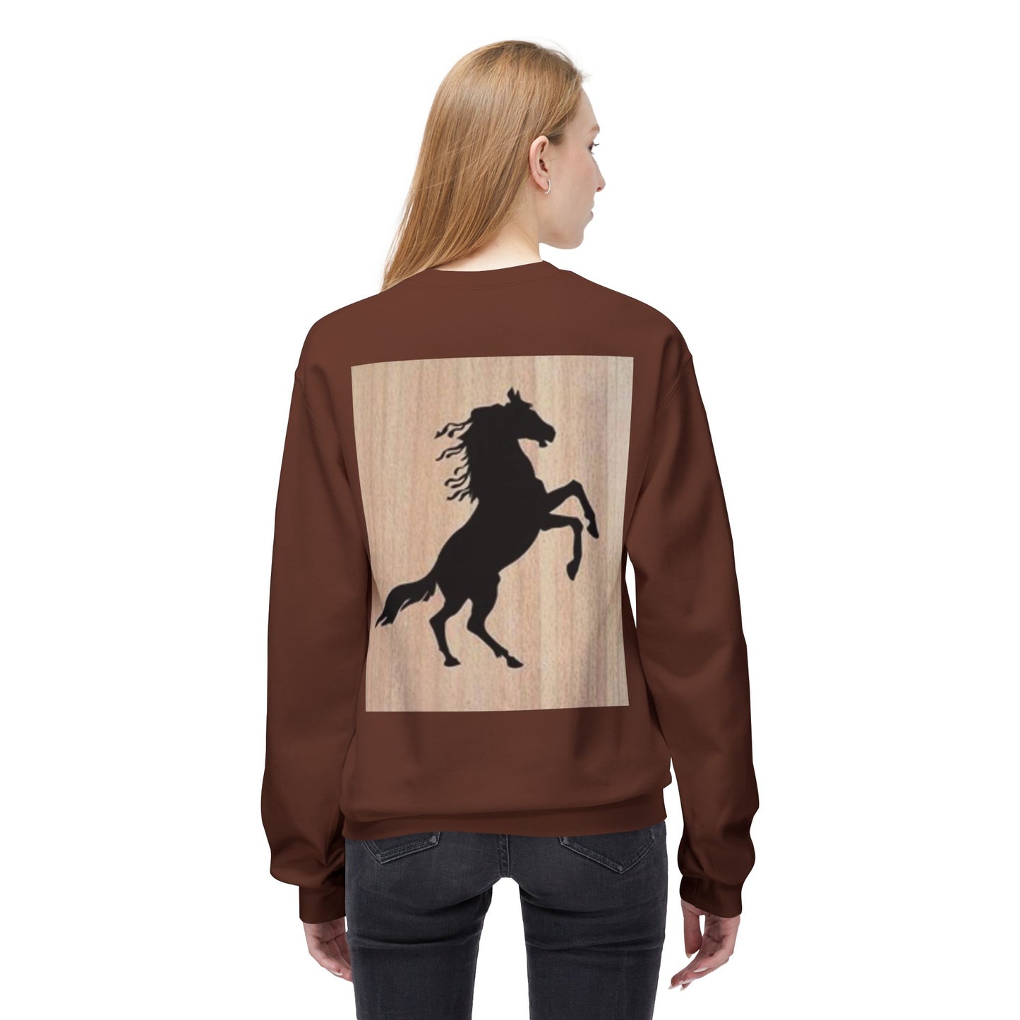 Equestrian Silhouette Fleece Sweatshirt - Perfect for Horse Lovers