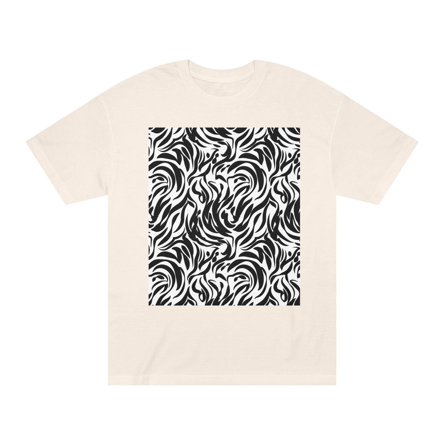 Black and White Abstract Waves Unisex Classic Tee