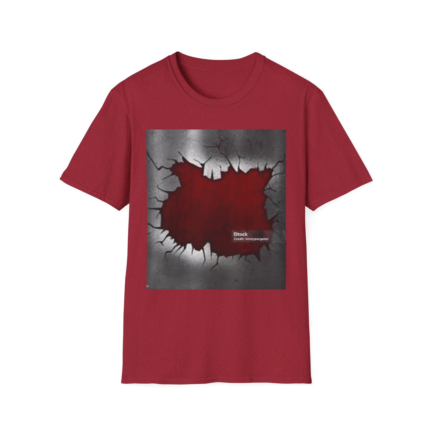 Cracked Wall Unisex Softstyle T-Shirt - Edgy Design for Streetwear Enthusiasts