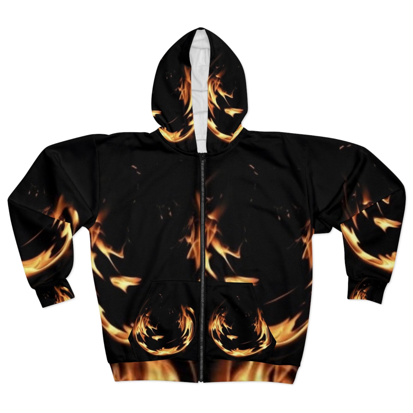Unisex Flame Design Zip Hoodie – Perfect for Fire Enthusiasts