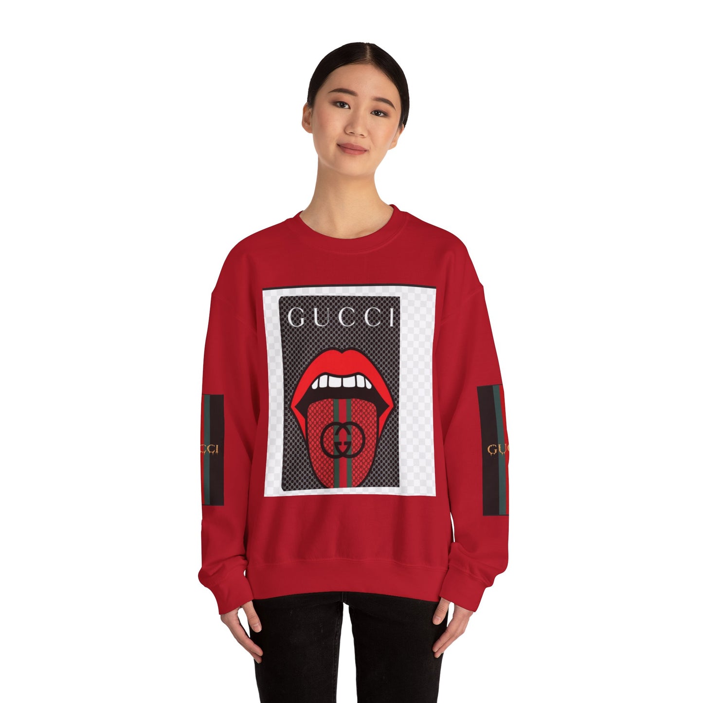 Gucci Inspired Unisex Heavy Blend Crewneck Sweatshirt - Bold Graphic Design
