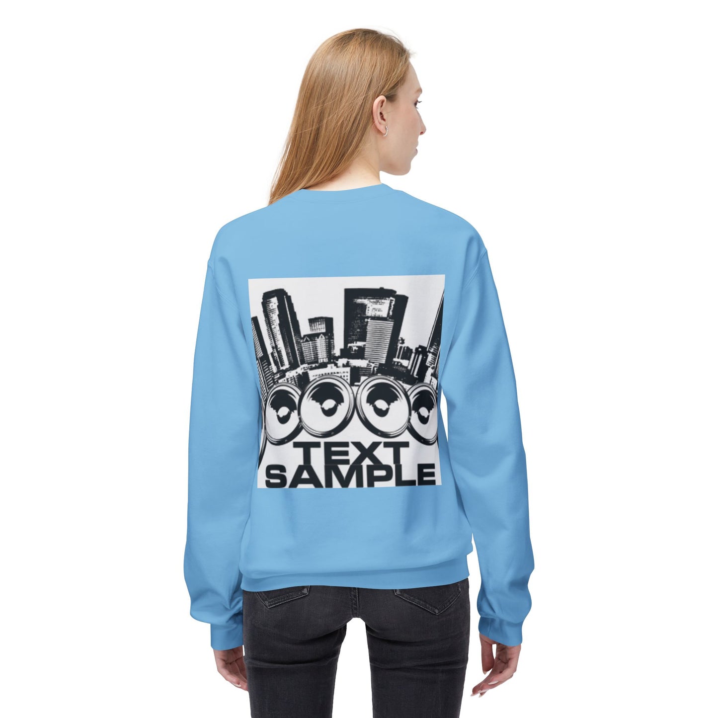 Urban Vibe Sound Wave Crewneck Sweatshirt - Unisex Fleece with Cityscape Design