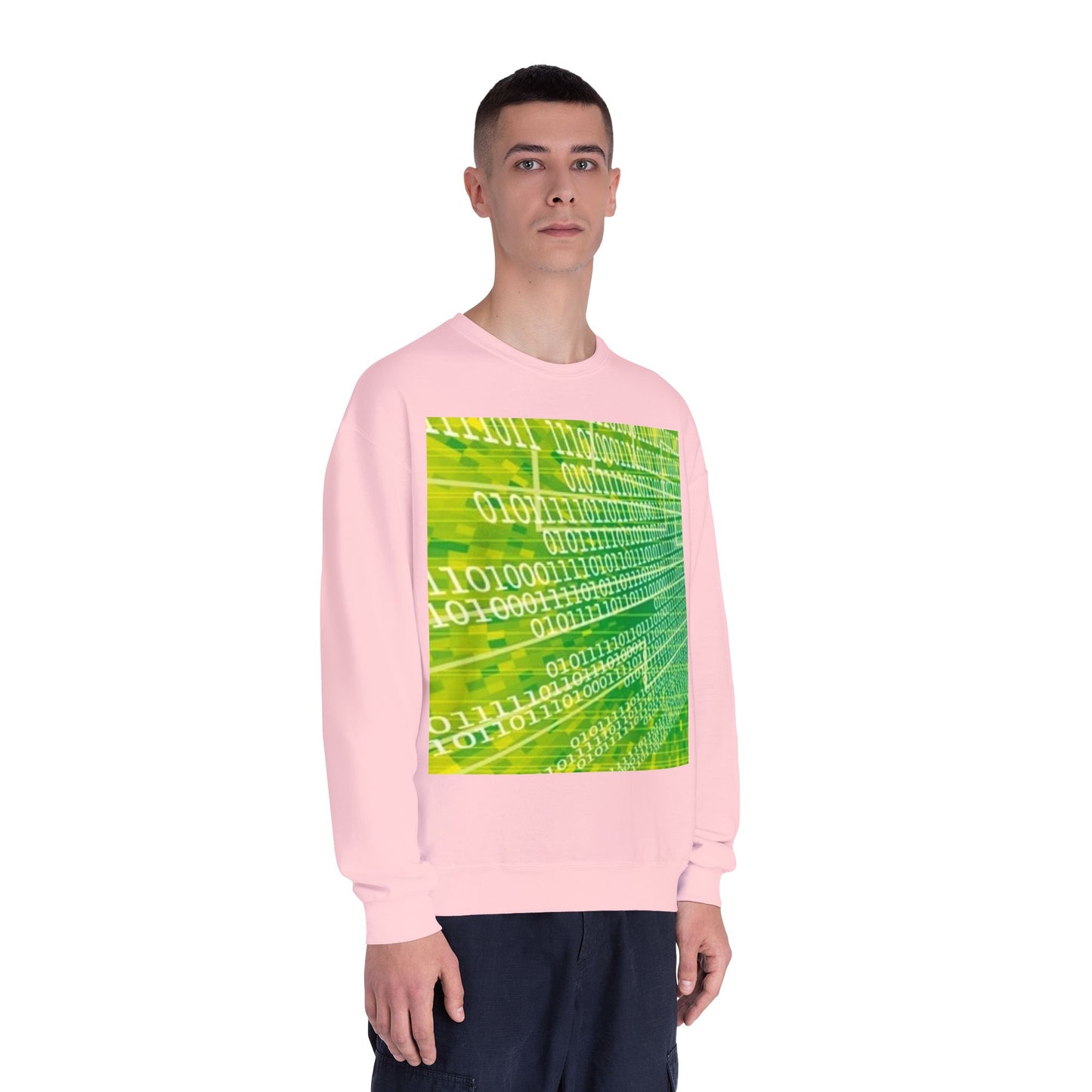 Binary Code Inspired Unisex Crewneck Sweatshirt - Tech Vibe for Cyber Enthusiasts
