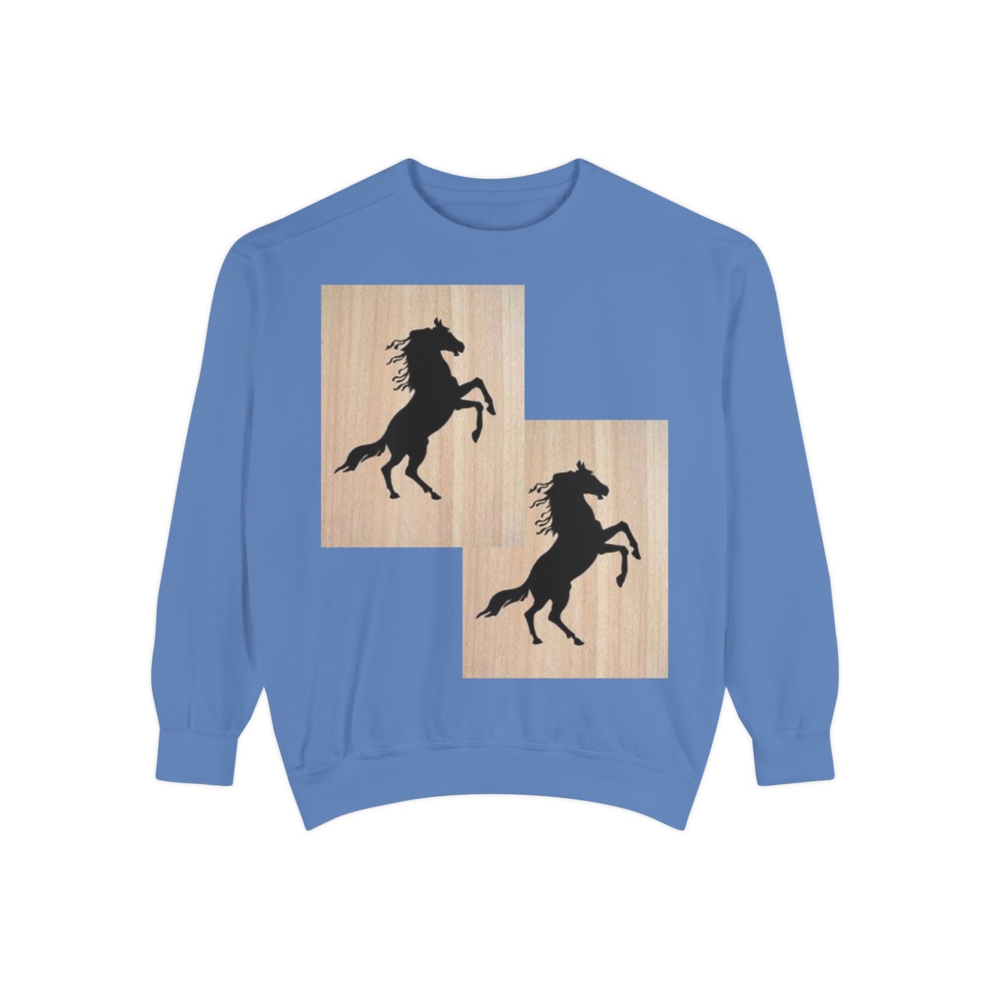 Equestrian Spirit Unisex Garment-Dyed Sweatshirt - Bold Horse Design