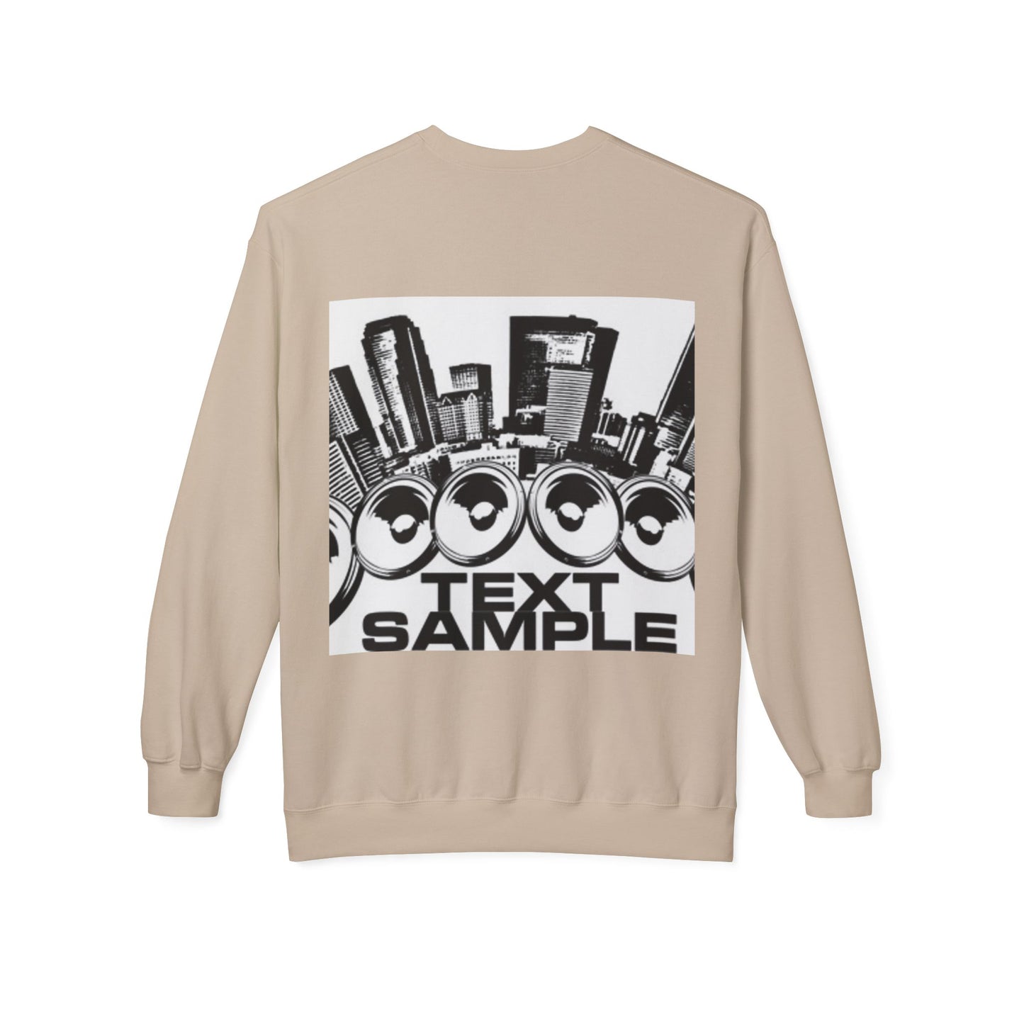 Urban Vibe Sound Wave Crewneck Sweatshirt - Unisex Fleece with Cityscape Design