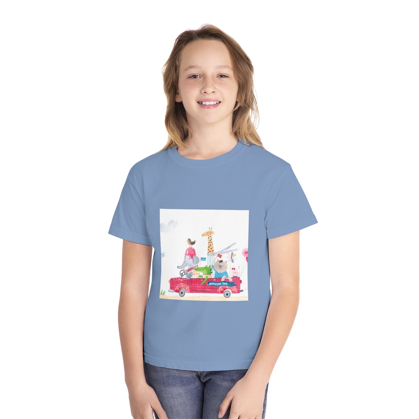 Fun Animal Adventure Youth Midweight Tee - Colorful Kids Tee for Playtime