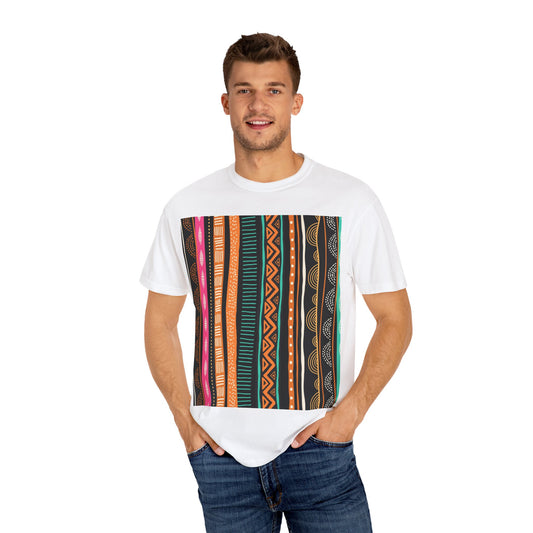 Vibrant Graphic Unisex T-Shirt - Colorful Tribal Stripes Design