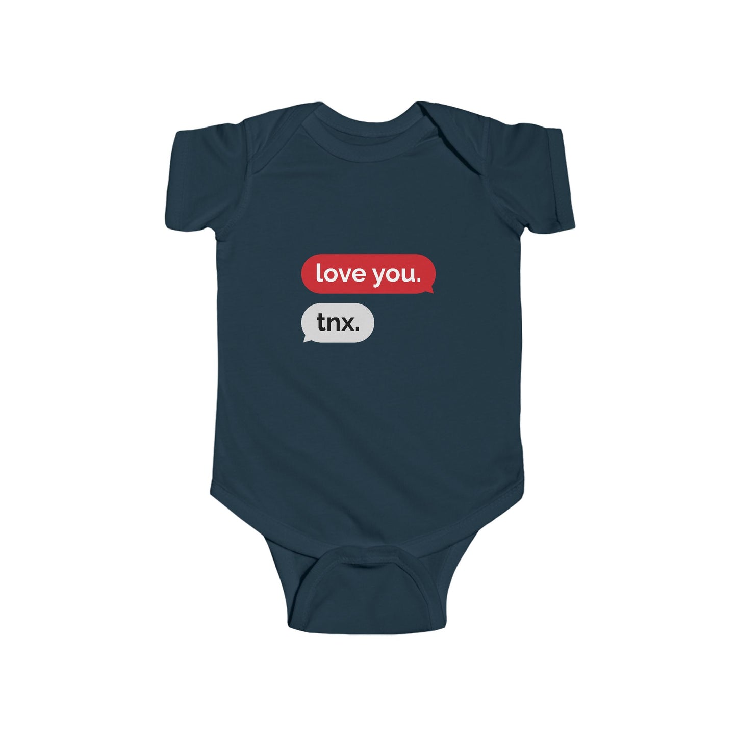 Cute 'Love You. Tnx.' Infant Bodysuit – Adorable Baby Outfit for New Parents