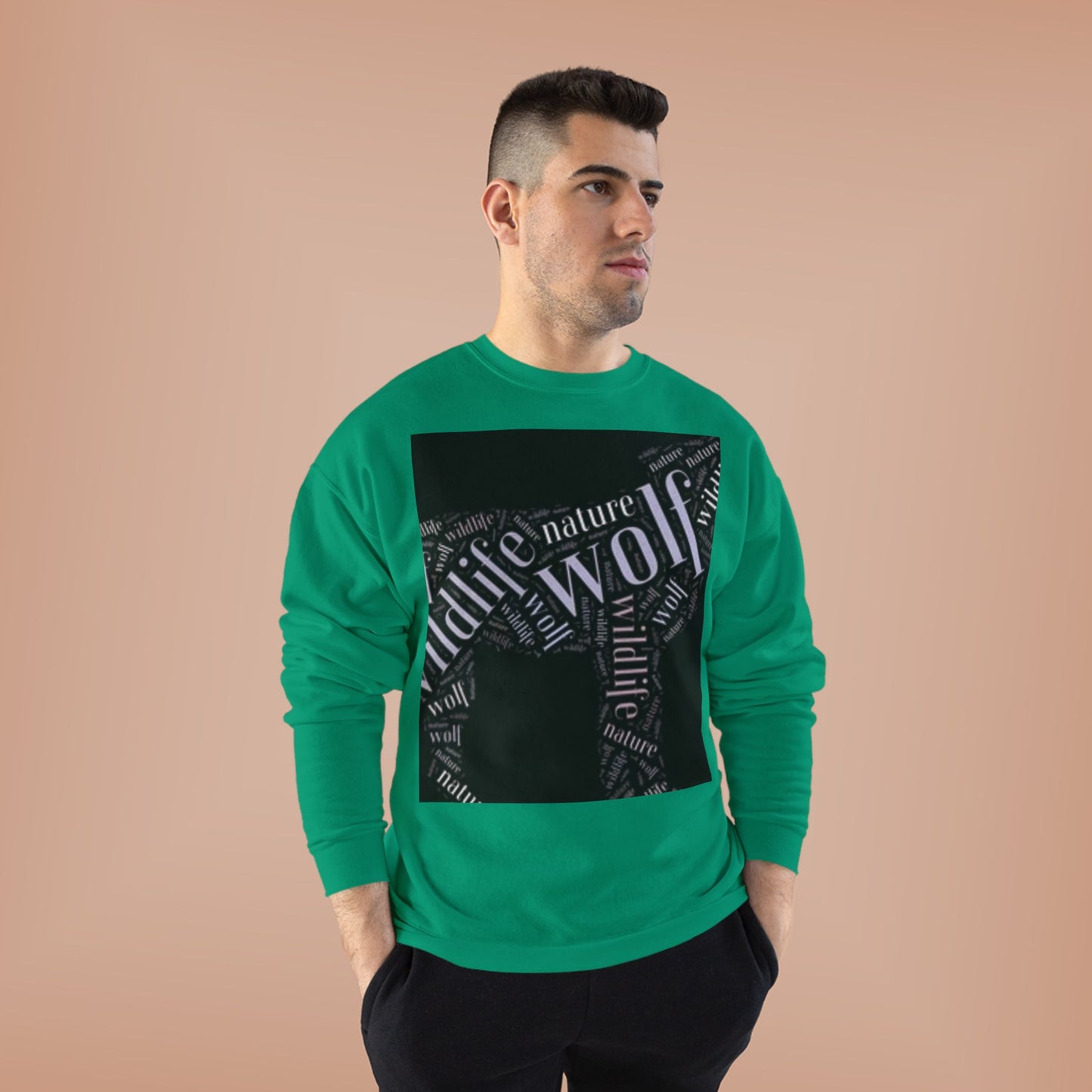 Unisex Eco-Friendly Wolf Graphic Crewneck Sweatshirt - Nature Lover Gift