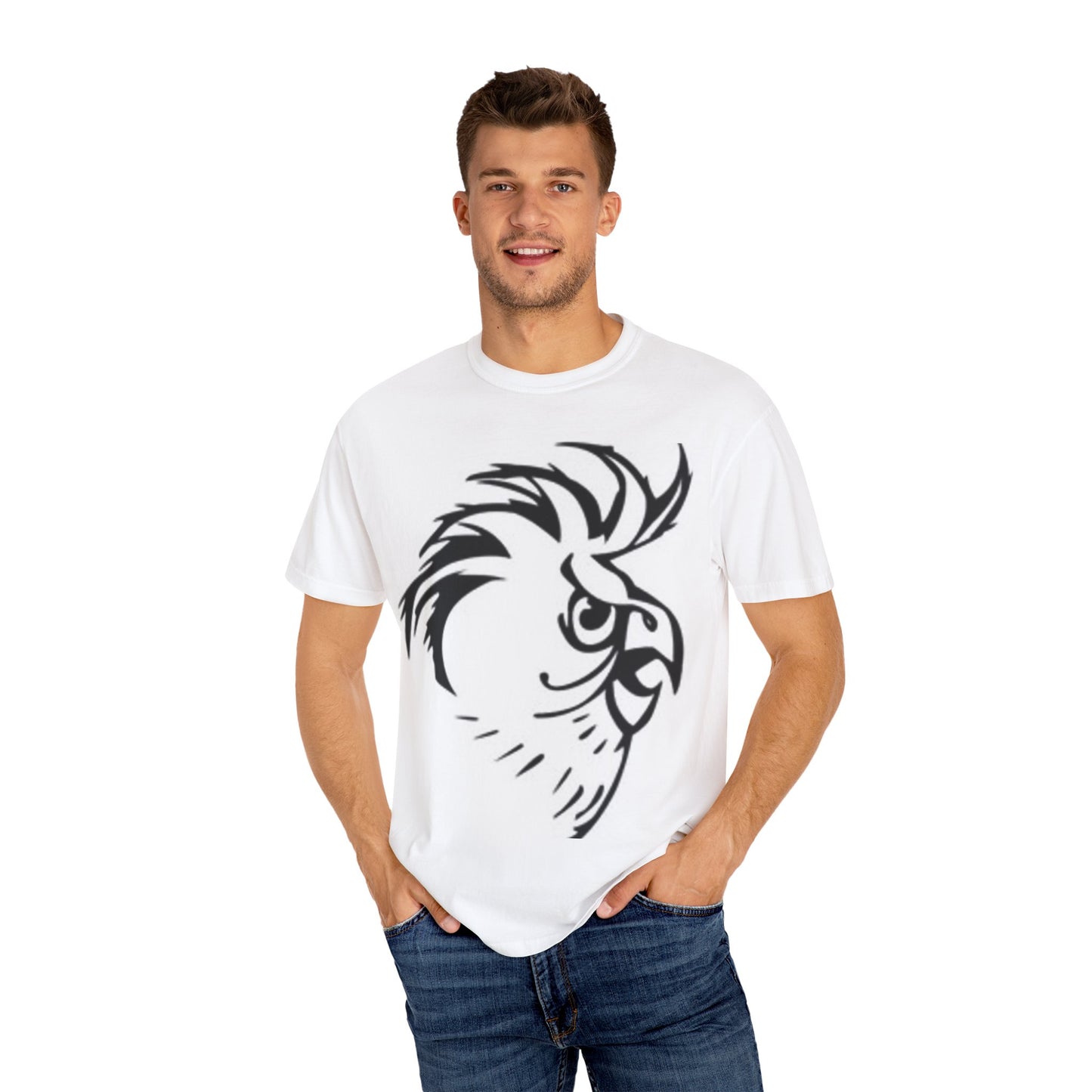 Artistic Unisex Garment-Dyed T-Shirt - Hand Drawn Patterns