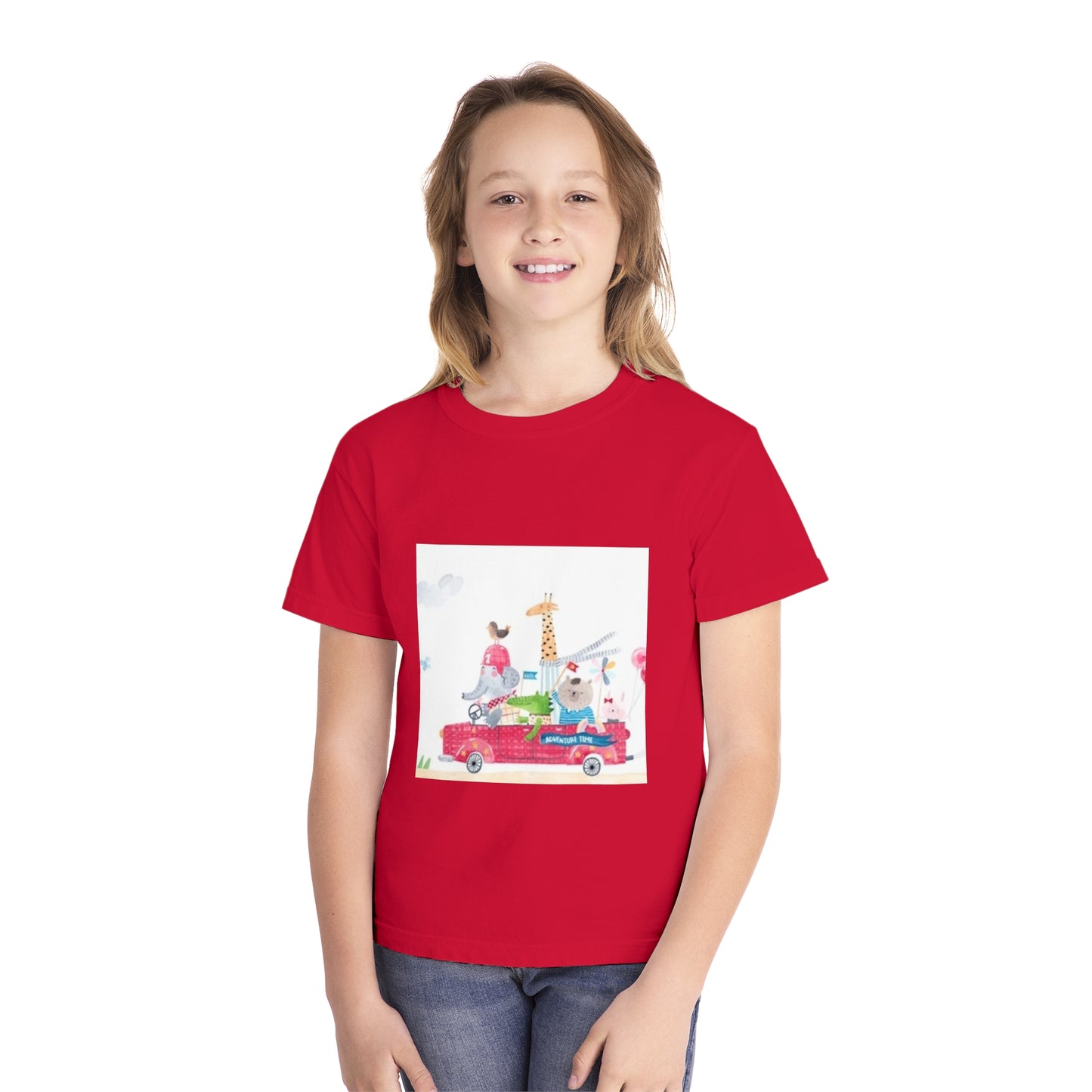 Fun Animal Adventure Youth Midweight Tee - Colorful Kids Tee for Playtime