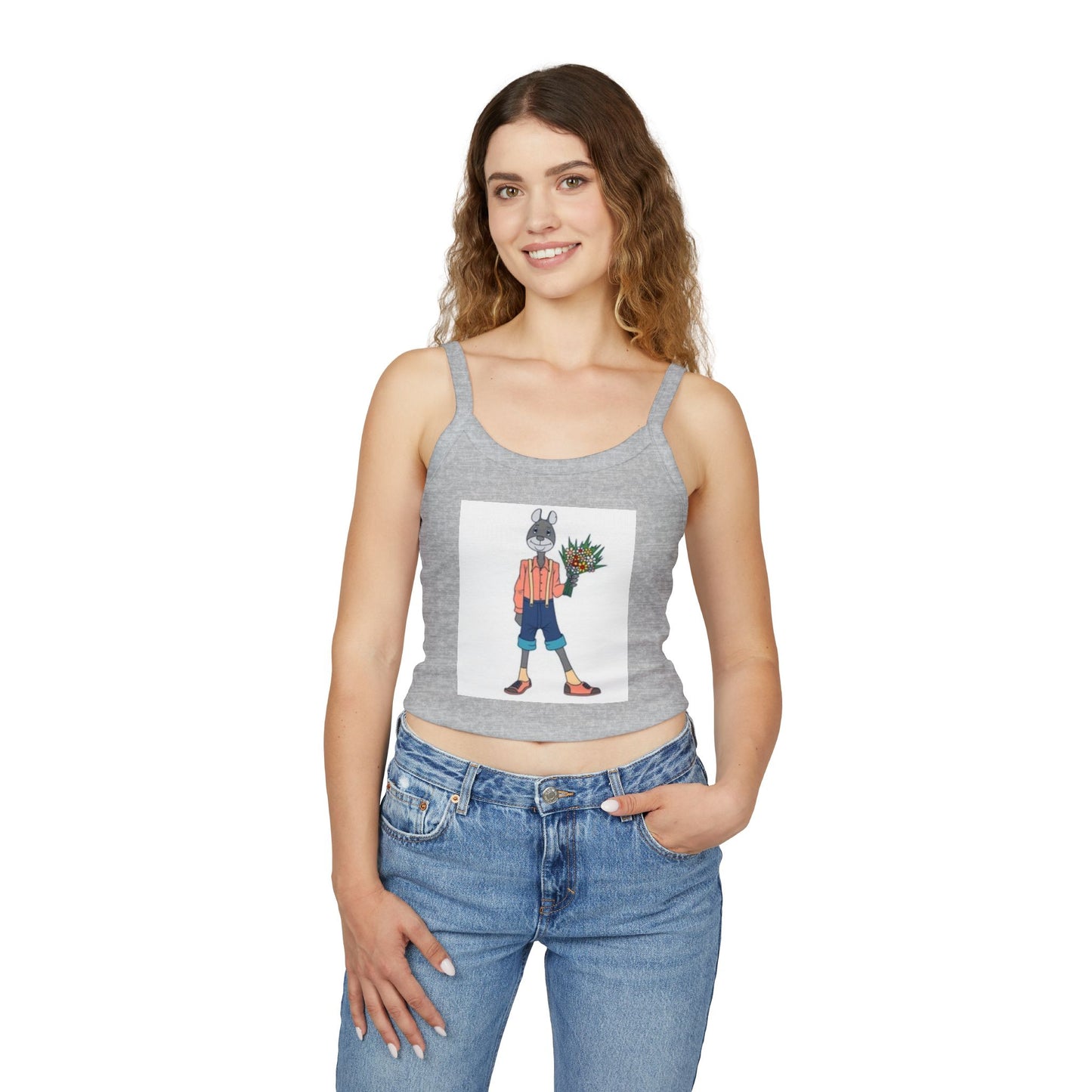 Whimsical Rabbit Floral Tank Top for Women