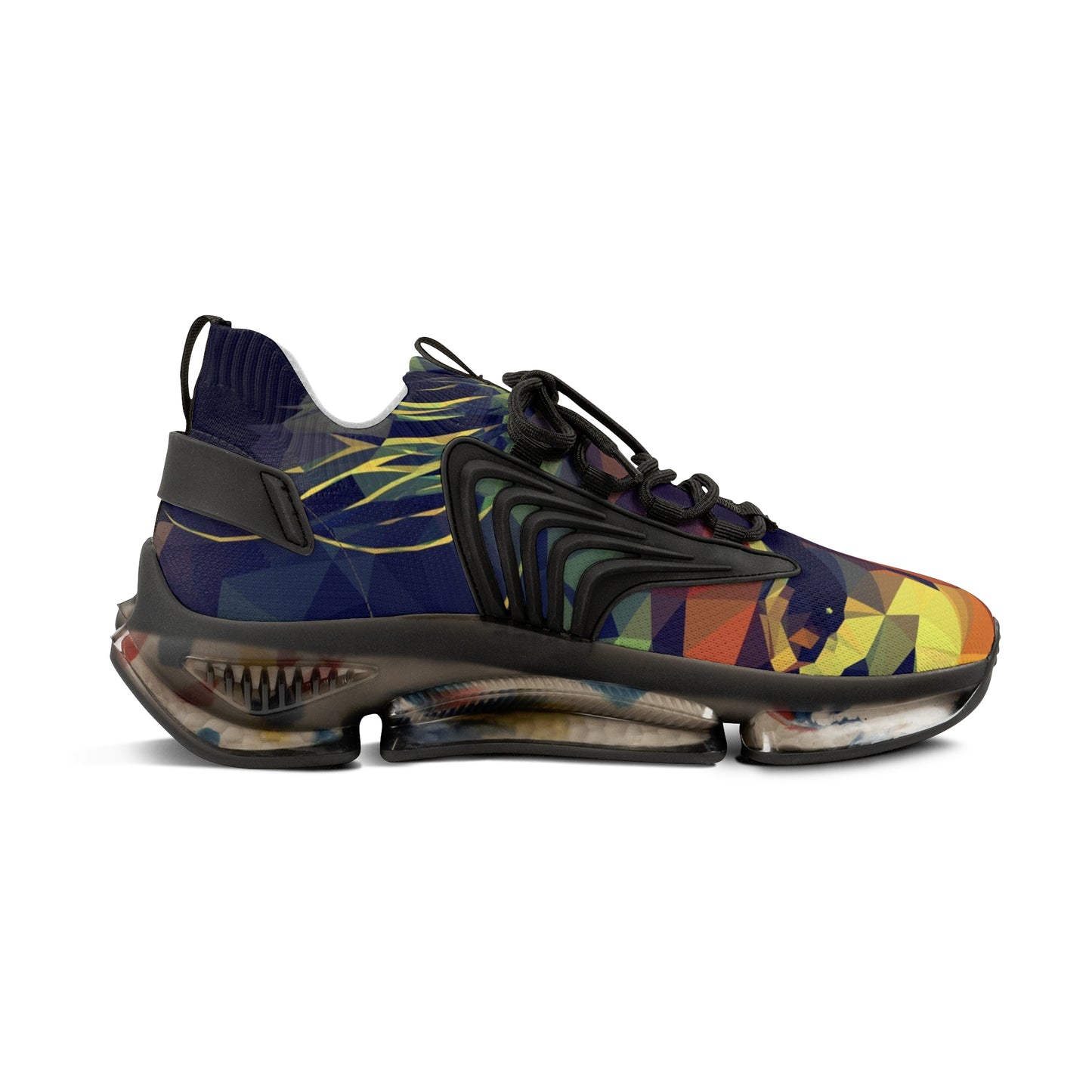 Vibrant Geometric Men's Mesh Sneakers - Colorful & Comfortable Sports Footwear