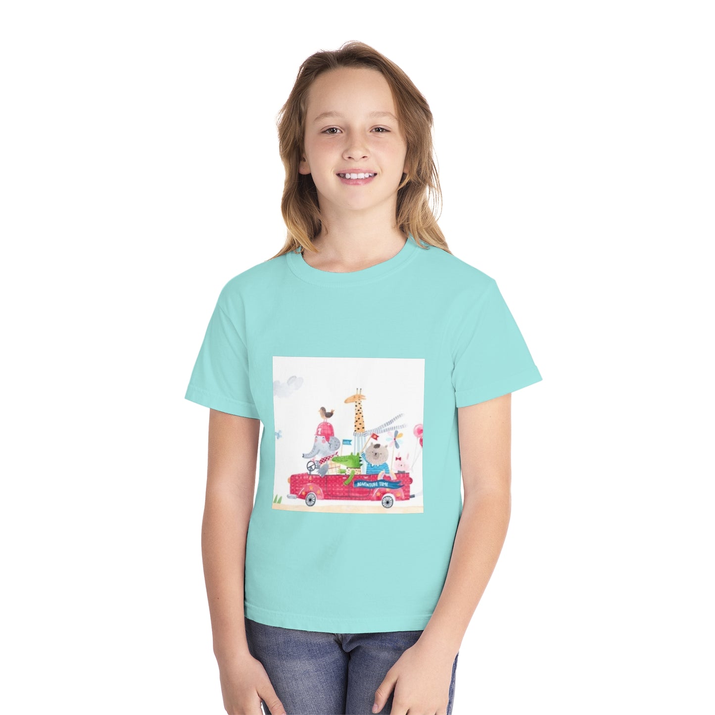 Fun Animal Adventure Youth Midweight Tee - Colorful Kids Tee for Playtime