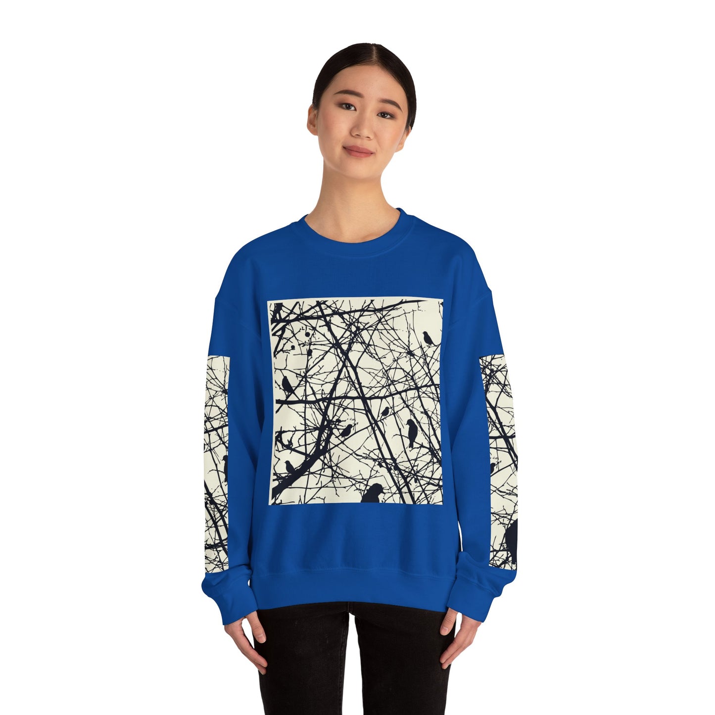Nature-Inspired Unisex Crewneck Sweatshirt with Bird Print