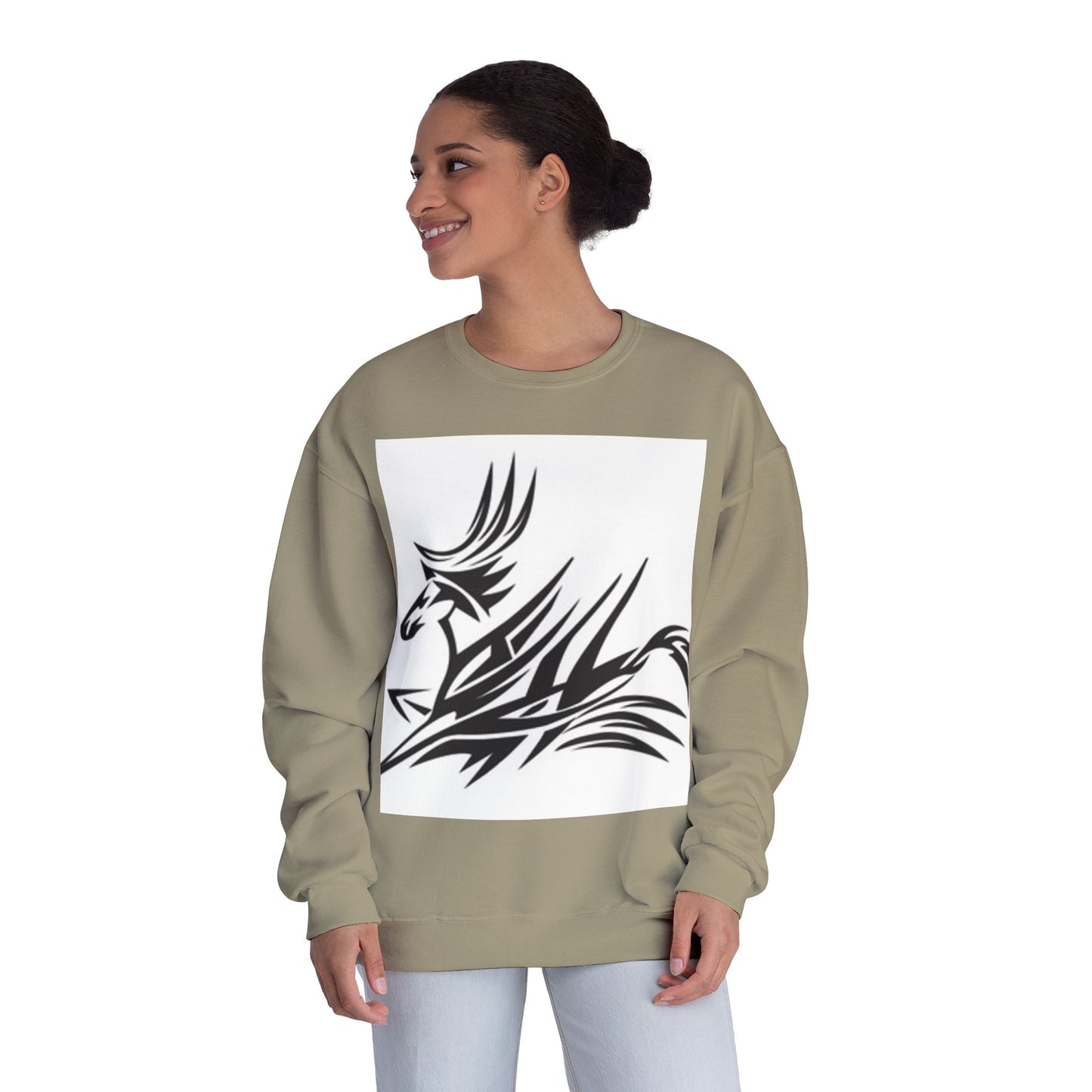 Trendy Tribal Design Unisex Crewneck Sweatshirt - Perfect for Casual Wear & Gifting