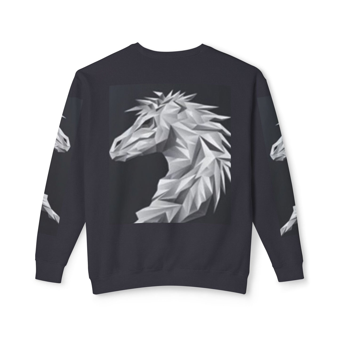 Unisex Lightweight Crewneck Sweatshirt - Stylish Geometric Horse Design