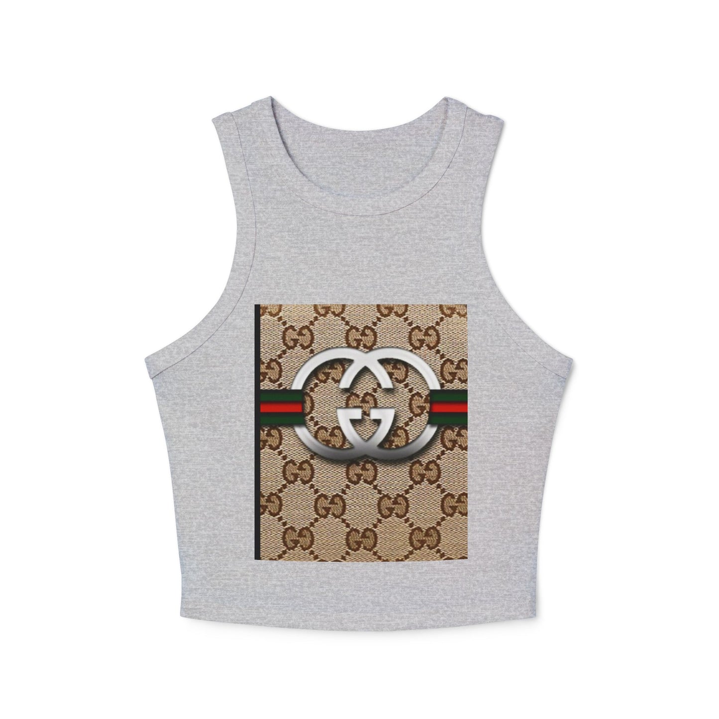 Stylish Women's Micro Rib Racer Tank Top with Iconic Gucci Design