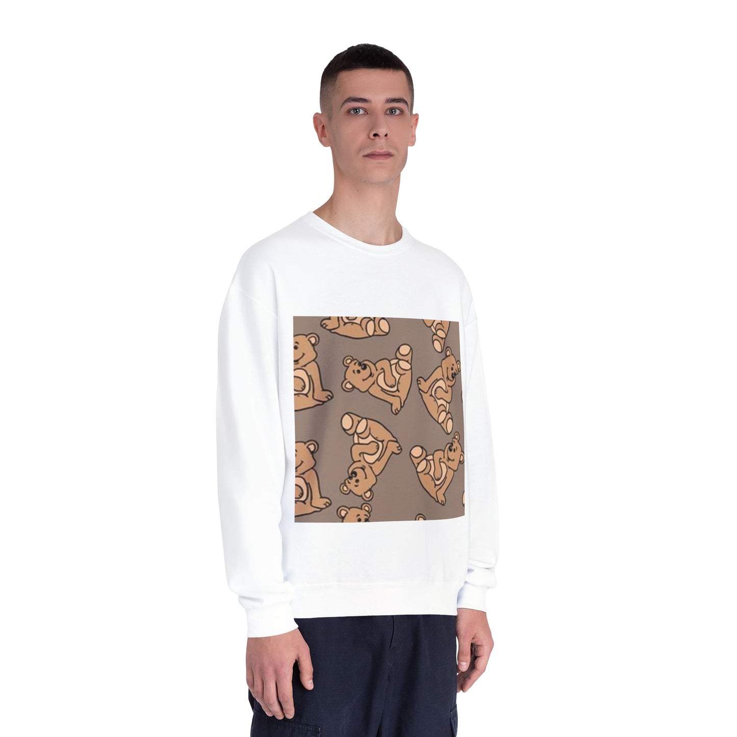 Cozy Bear Print Crewneck Sweatshirt - Perfect for Animal Lovers & Casual Comfort
