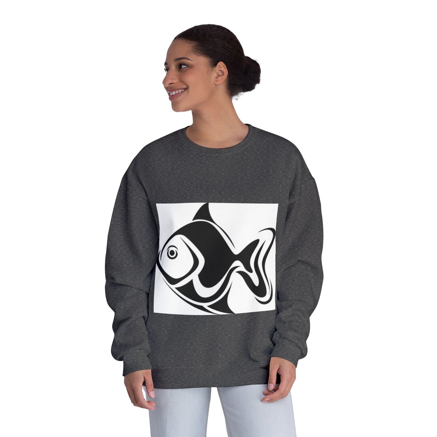 Cute Fish Design Unisex Crewneck Sweatshirt | Cozy Gift for Animal Lovers