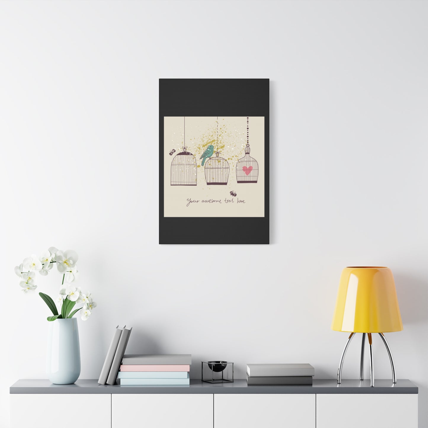 Whimsical Birdcage Canvas Wall Art - Personalized Home Decor