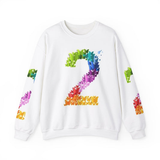 Colorful Floral Number 2 Sweatshirt for Celebrations