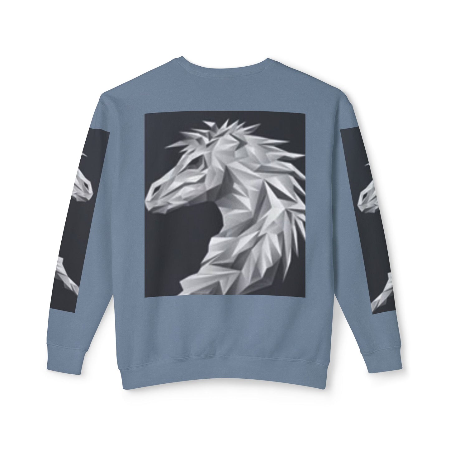 Unisex Lightweight Crewneck Sweatshirt - Stylish Geometric Horse Design