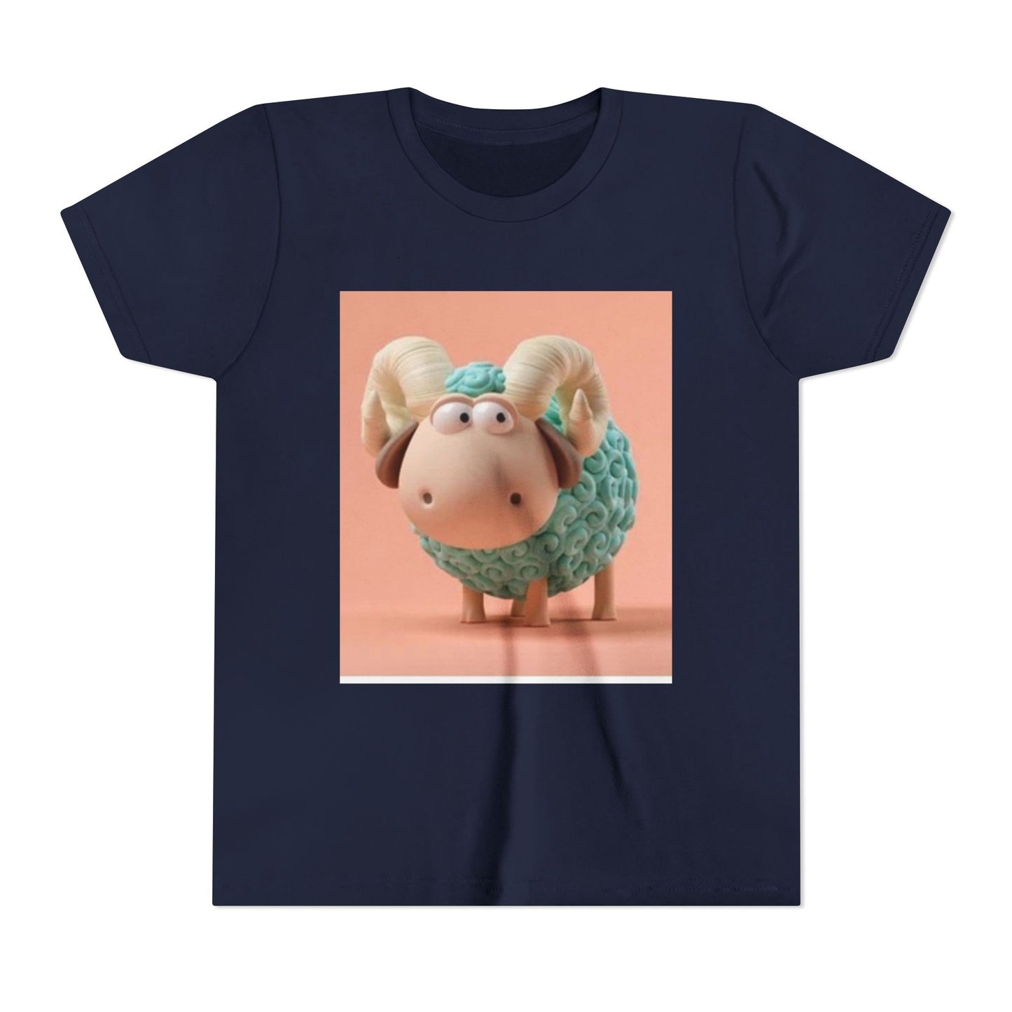 Cute Cartoon Sheep Youth Short Sleeve Tee - Fun and Whimsical Kids Shirt