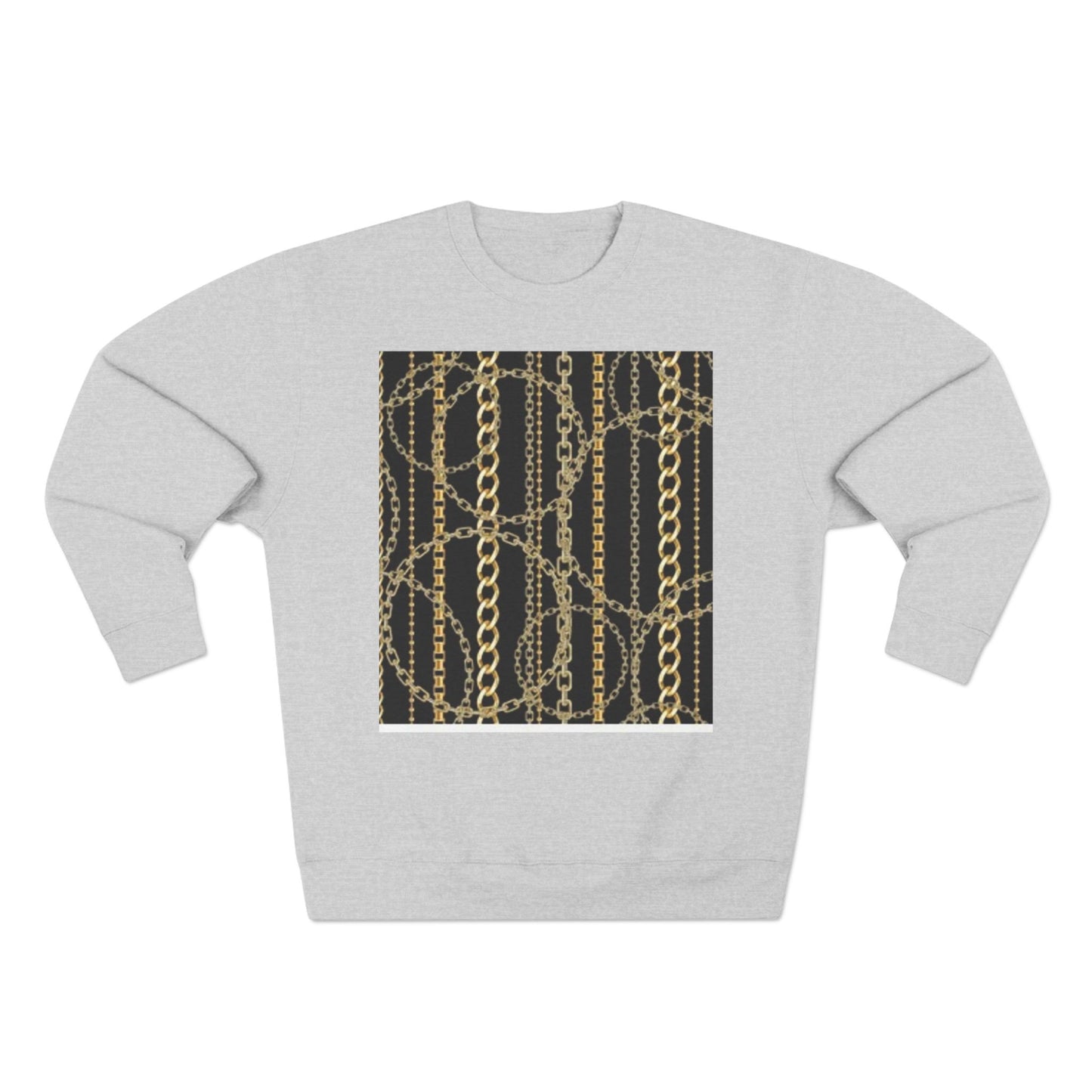 Gold Chain Pattern Unisex Crewneck Sweatshirt - Stylish, Comfortable, Perfect for Casual Wear