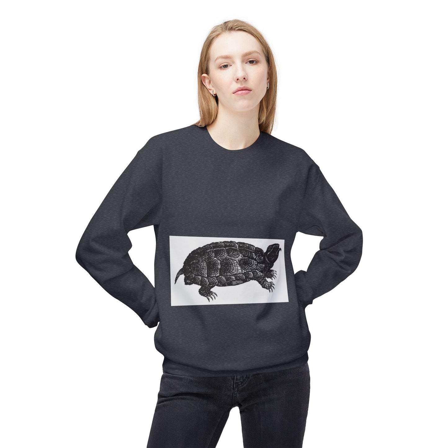 Turtle Design Unisex Fleece Crewneck Sweatshirt - Chill Vibes, Perfect Gift for Nature Lovers
