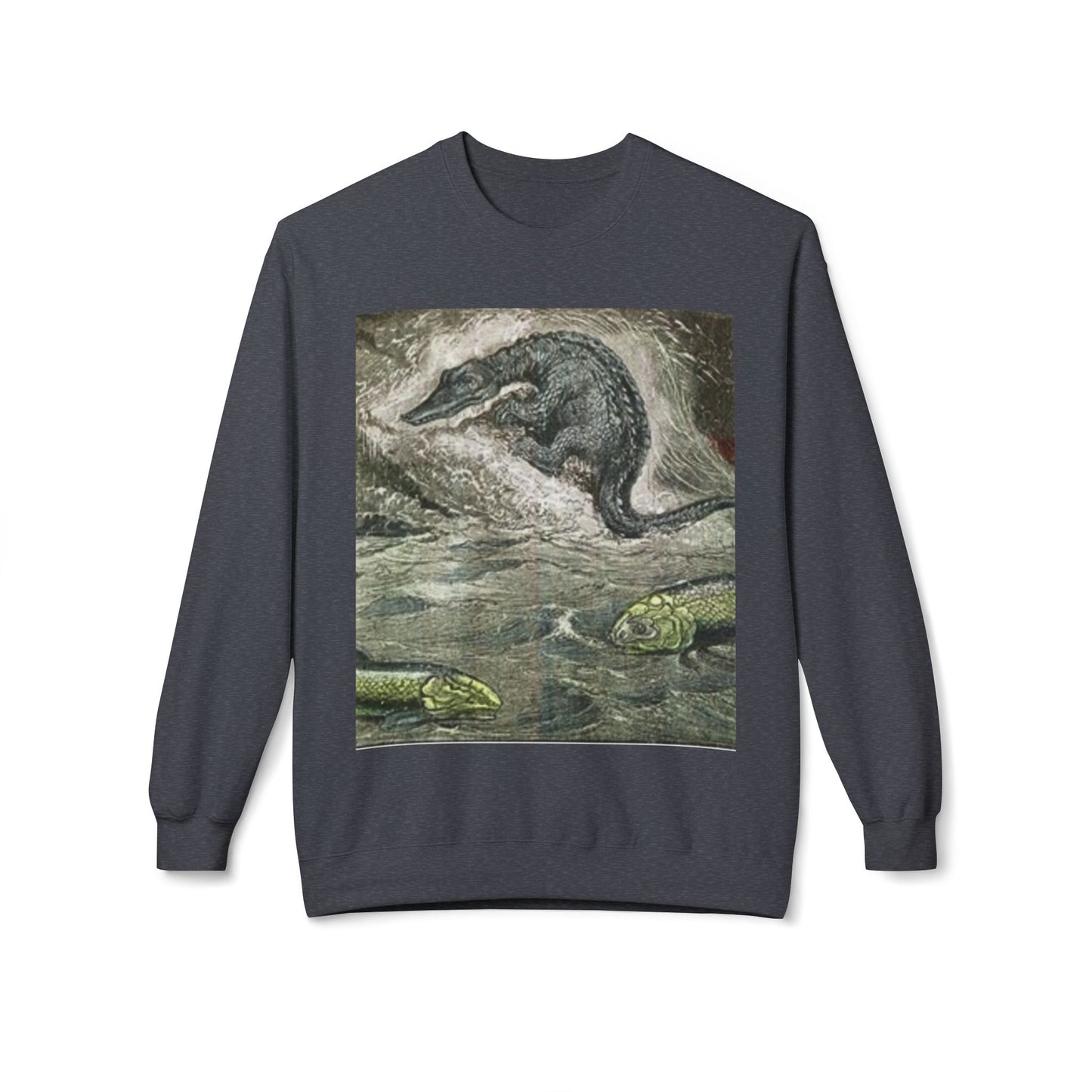 Vintage Dinosaur Art Fleece Crewneck Sweatshirt