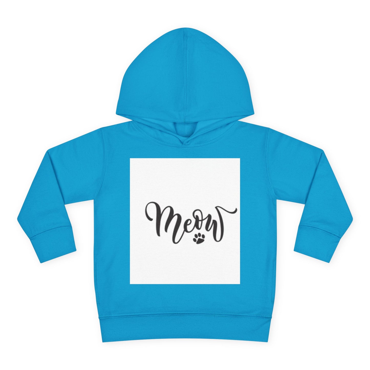 Cute Toddler Pullover Fleece Hoodie - 'Meow' Cat Design