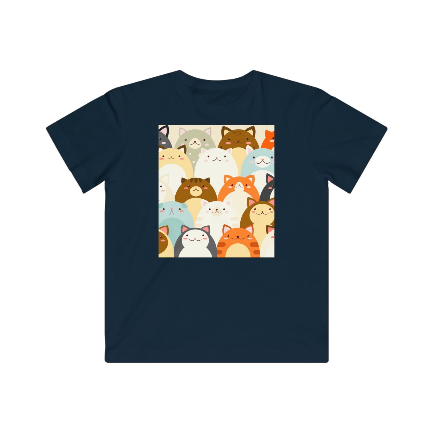 Cute Animal Faces Kids Fine Jersey Tee - Fun & Playful Design for Kids
