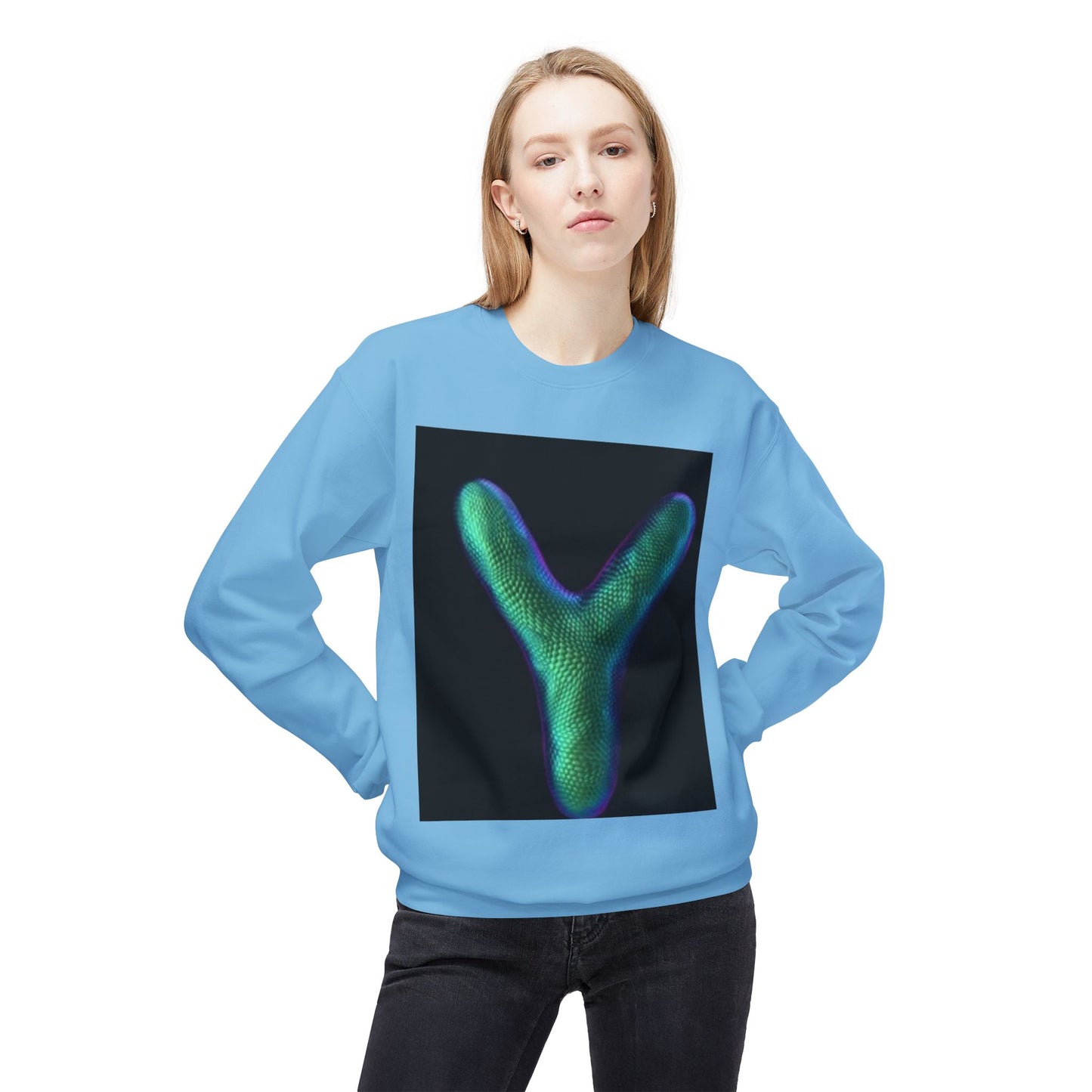 Unisex Y Graphic Fleece Crewneck Sweatshirt - Cozy Modern Style