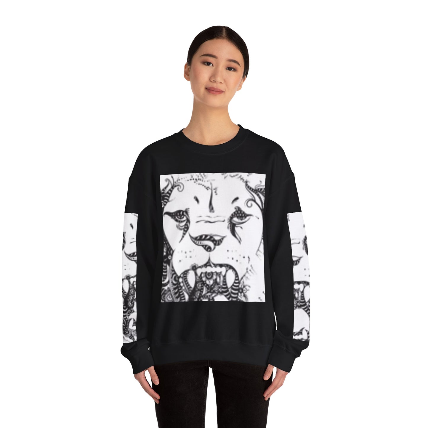 Wild Spirit Lion Graphic Crewneck Sweatshirt | Unisex Heavy Blend