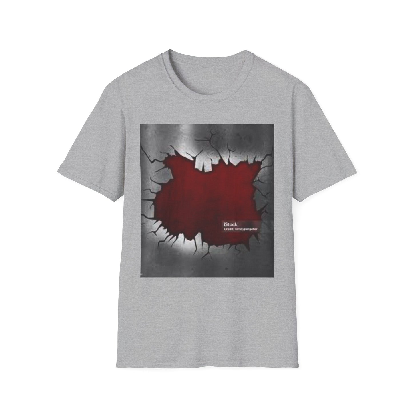 Cracked Wall Unisex Softstyle T-Shirt - Edgy Design for Streetwear Enthusiasts
