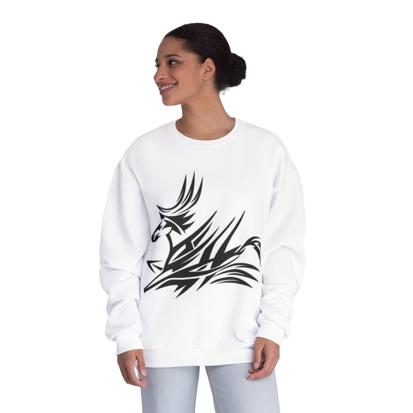 Trendy Tribal Design Unisex Crewneck Sweatshirt - Perfect for Casual Wear & Gifting