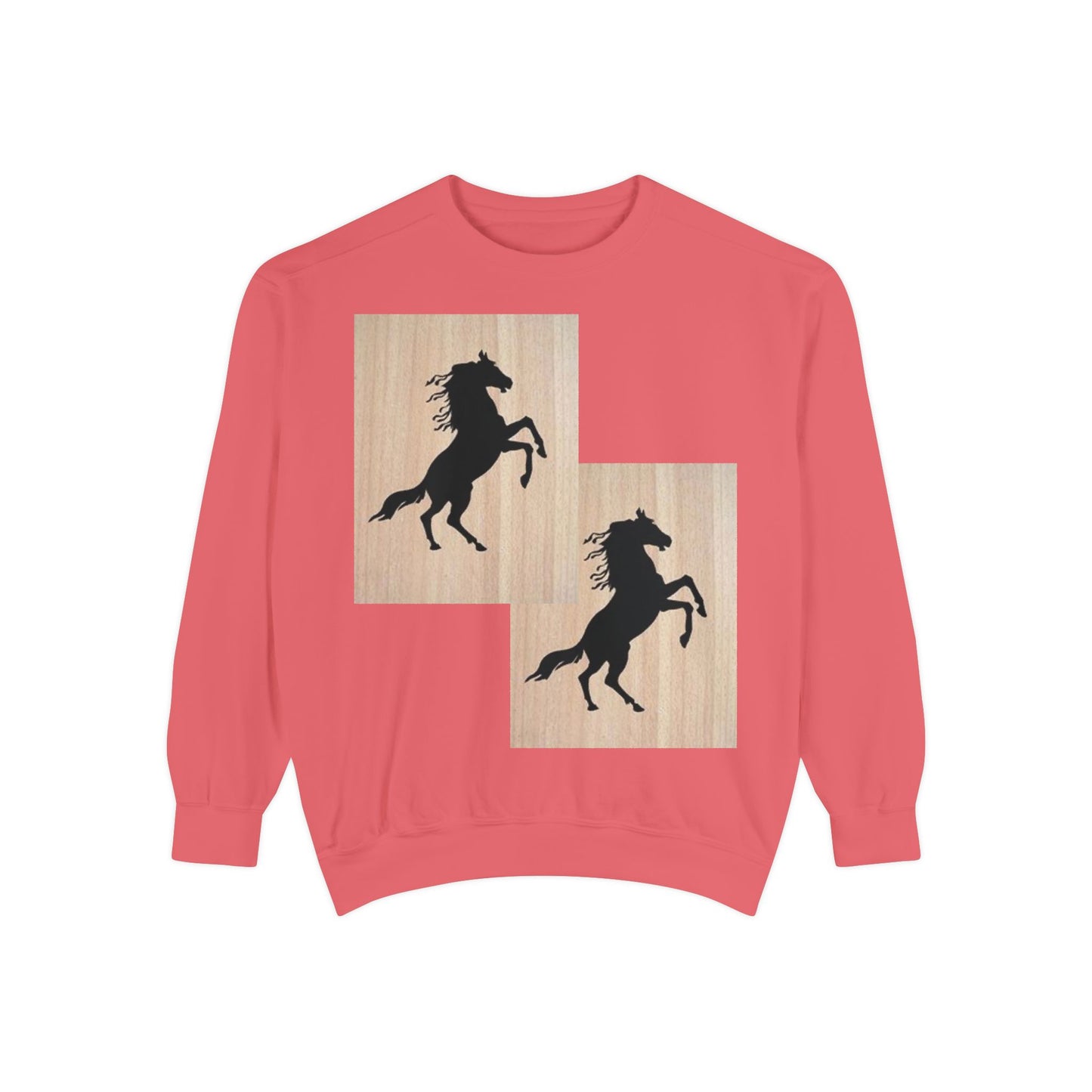 Equestrian Spirit Unisex Garment-Dyed Sweatshirt - Bold Horse Design