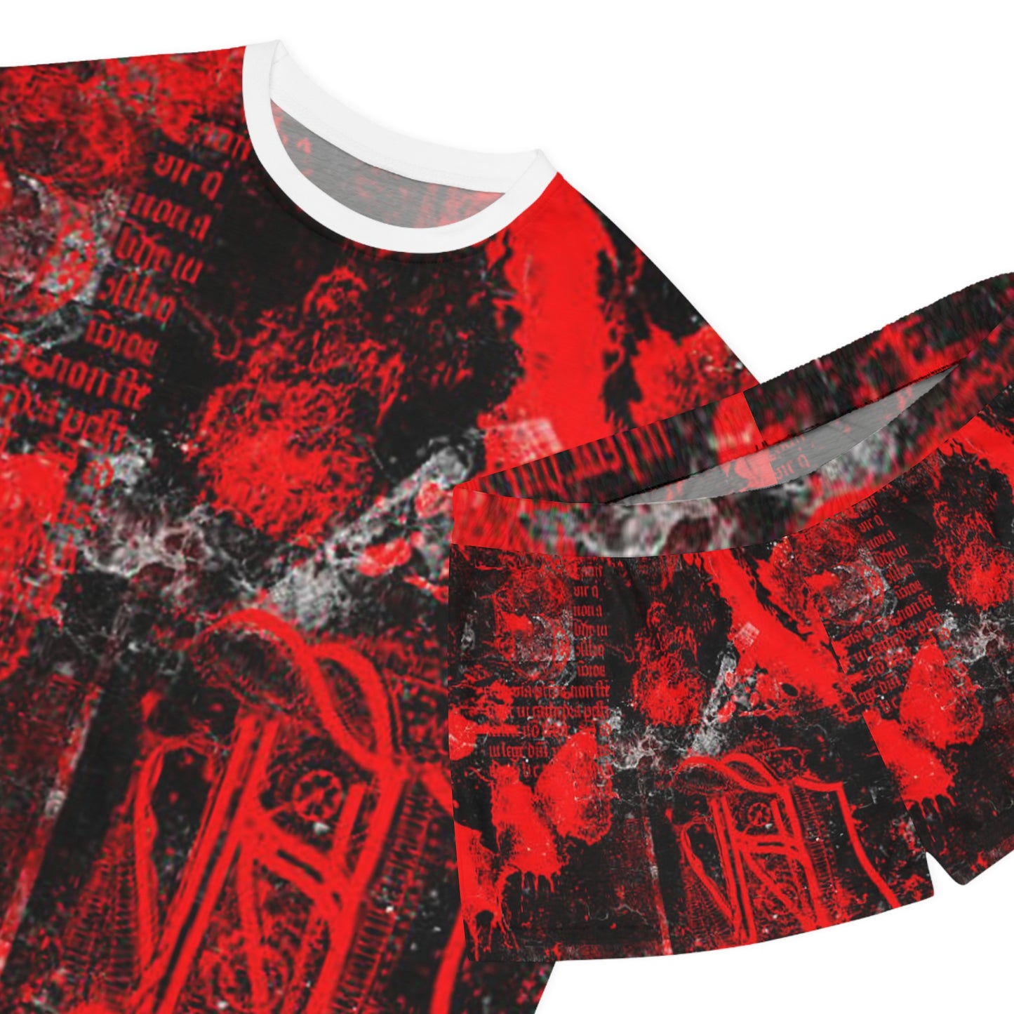 Bold Red Graphic Women's Pajama Set - Cozy & Stylish