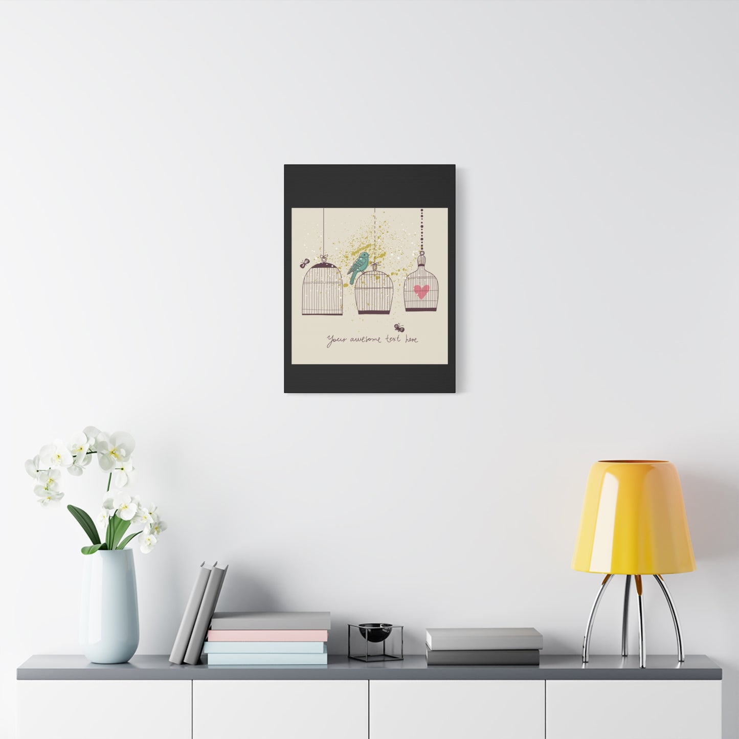 Whimsical Birdcage Canvas Wall Art - Personalized Home Decor