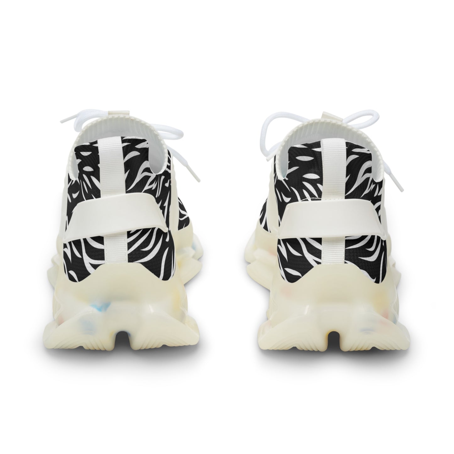 Stylish Black and White Mesh Sneakers for Men - Trendy Athletic Footwear