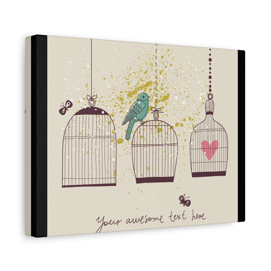 Whimsical Birdcage Canvas Wall Art - Personalized Home Decor